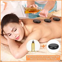 Ensemble de 16 pierres chaudes professionnelles en bois pour le massage corporel avec chauffe-pierres, pierres de massage en basalte, antirhumatismales, certifiées CE
