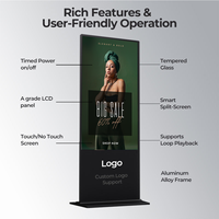 Totem Digital Signage LCD Vertikal 32 Inci yang Dapat Disesuaikan, untuk Penggunaan di Dalam Ruangan dengan Sistem Android untuk Iklan di Mal & Ritel