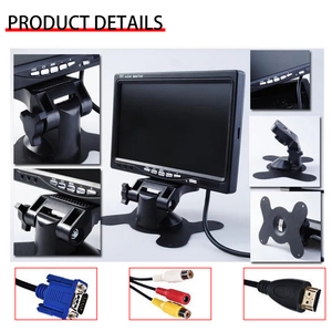 Monitor da <span class=keywords><strong>auto</strong></span> da tavolo TFT LCD widescreen da 7 pollici con telecomando, lettore video MP3/MP4/MP5 e assistenza al parcheggio, 1 anno di garanzia - Product Image 5