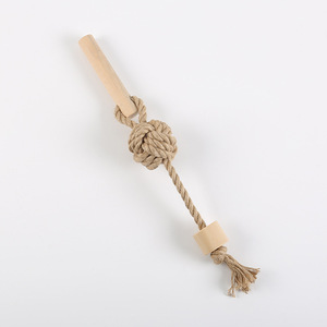 Juguete Masticable de Cuerda de Algodón y Madera para Perros, Duradero, para Aliviar el Aburrimiento y la Dentición, Juguetes Interactivos - Product Image 3