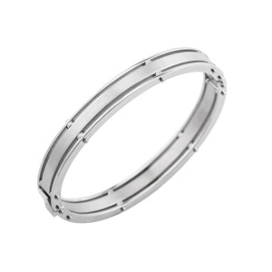 Men's <b>Titanium</b> Steel Geometric Oval Clip-On Bracelet Minimalist Fashion Jewelry - Product Image 5