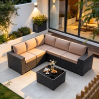 Offre Spéciale 5 pièces canapé d'extérieur combinaison rotin imperméable terrasse canapé