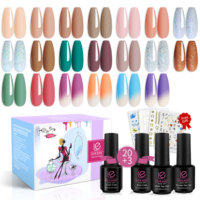 Kit de vernis gel UV pour manucure en salon, 23 pièces/kit, pour nail art, sans HEMA, sans DI-HEMA, 8ml, facilement dissolvable