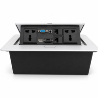 Boîtier d'alimentation multimédia de table 5 ports USB Type-C 5 prises RJ45 Réseau Anti-effraction Alliage d'aluminium Prise de bureau pour conférence