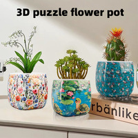 Jouet éducatif en plastique à faire soi-même, pot à fleurs hydroponique, décoration de bureau à domicile, ornement, puzzle 3D, vase, puzzles personnalisés