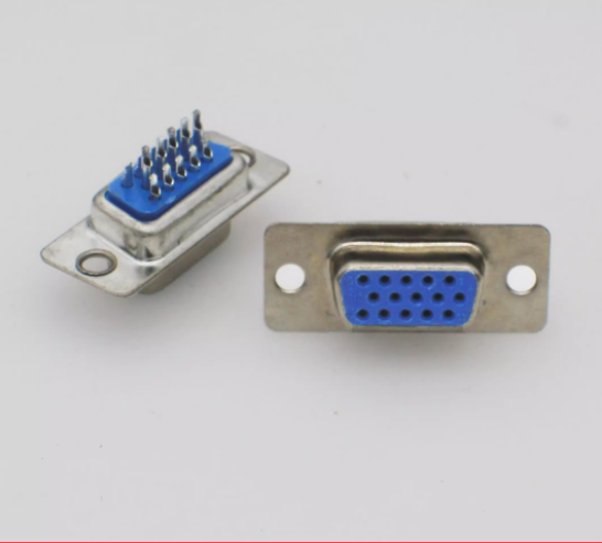 HDB15 Pin/Hole VGA Male DB15 Solid Gold Plated Plug Car Pin Three/Three Rows 15 Pin Male/Female Single Ordinary Female Head