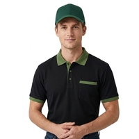Polo en coton à manches courtes pour homme, personnalisé avec logo en relief, uniforme de serveur pour restaurant, café et salon de thé, avec poche