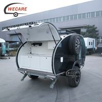 Wecare Teardrop Camper Trailer Mini Caravan Remorque de voyage légère remorquable par une petite voiture pour les couples