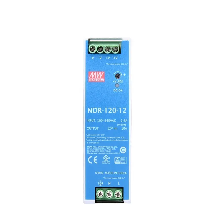 NDR-120-12 Original meanwll DIN Rail Switching Power Supply NDR-75 -12V/24/V48V Slim Economical Aluminum Metal Case