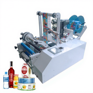 Machine d'étiquetage semi-automatique de bureau électrique pour bouteilles, canettes et bocaux ronds avec impression d'étiquettes en papier couleur - Product Image 1