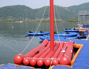 Equipo de agua Plataforma inflable Parque Juego Air Dock Cilindro Carrera de obstáculos Cilindro rodante para niños - Product Image 6