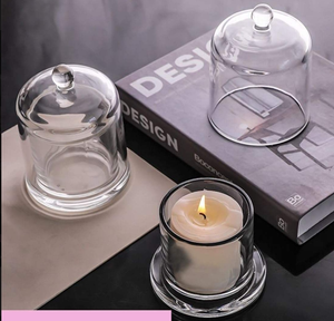 4oz 7oz 13oz ラグジュアリー ガラスキャンドルジャー 蓋付き容器 ガラスドーム型ベルキャンドルジャー グラスカバー付き クリスマスギフト - Product Image 2