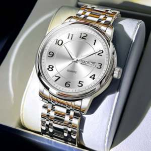 Montres mécaniques de luxe dorées très vendues pour hommes, montres automatiques à double date, lumineuses, étanches, montres numériques - Product Image 4