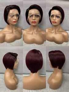 T Part <strong>Wig</strong> 10A Grade <strong>Short</strong> Human Hair <strong>Wigs</strong> Hot Sale Colored Pixie Cut Human Hair <strong>Wigs</strong> - Product Image 6