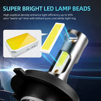 Chip COB de 12000 lm H1 H3 H7 H4 con disipador de calor, faro antiniebla LED de 12 V, 6000 K, blanco