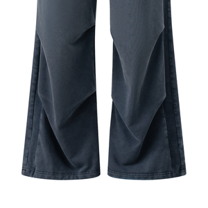 <span class=keywords><strong>Pantalon</strong></span> décontracté Asute teinté, délavé, <span class=keywords><strong>gris</strong></span>-bleu, coupe droite, avec cordon de serrage et poches, pour <span class=keywords><strong>homme</strong></span> et femme, style <span class=keywords><strong>cargo</strong></span> ample - Product Image 5