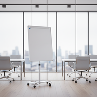 Tableau blanc mobile magnétique Ohsung AF21 standard en métal, réglable en hauteur, avec marqueurs effaçables à sec