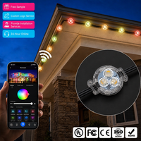 Lumière extérieure permanente à pixels RGB programmables Ismart, décoration de gouttières de Noël, certifiée UL, étanche IP68, lumière ponctuelle LED