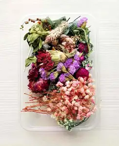 Aromatherapy मोमबत्ती फ्लोटिंग फूल बिखरे हुए फूल सामग्री निर्माता सूखे फूल सामग्री पैक हाथ Dripped चिपकने वाला उपकरण