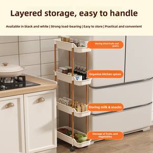 Carrito <span class=keywords><strong>de</strong></span> Almacenamiento <span class=keywords><strong>de</strong></span> Plástico para Espacios Reducidos, Móvil, <span class=keywords><strong>de</strong></span> Pie, para el Hogar, Sala <span class=keywords><strong>de</strong></span> Estar, Aperitivos, Cocina, <span class=keywords><strong>de</strong></span> Tres Niveles, Ultraestrecho - Product Image 3