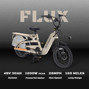 Vélo cargo électrique léger 48V double 15AH, autonomie 120KM, moteur arrière sans balais 750W en alliage d'aluminium, 7 vitesses, vélo de ville - Product Image 2