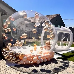 Tienda de campaña inflable de burbujas para exteriores en alquiler, tienda de cúpula de burbujas, casa de globos de burbujas inflable de PVC transparente para fiesta de niños