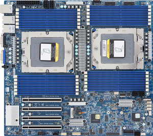 MZ73 LM0 Dual AMD EPYC 9354 Processors Server Motherboard 24 DDR5 Slots 4 PCIe Gen5 x16 Dual 25GbE LAN E ATX <b>Workstation</b> Board - Product Image 6
