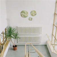 Décor de chambre à coucher unique rond noir tentures murales d'extérieur art végétal chrétien naturel salon cuisine article Boho salle de bain