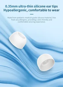 TRI Clarion Forapp 0.35mm Ultra-mince <span class=keywords><strong>3</strong></span> paires d'écouteurs en silicone de remplacement <span class=keywords><strong>embouts</strong></span> d'oreille avec trou de réduction du bruit - Product Image 4