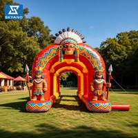 Arche d'entrée gonflable en forme de tunnel de forêt tropicale indienne, passage gonflable pour la publicité, les événements, les festivals, la décoration de scène
