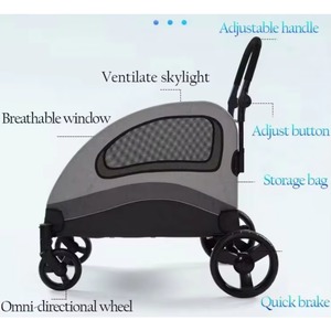 Poussette pour animaux de compagnie, échantillon gratuit, pour extérieur, grand modèle, avec grandes roues - Product Image 6