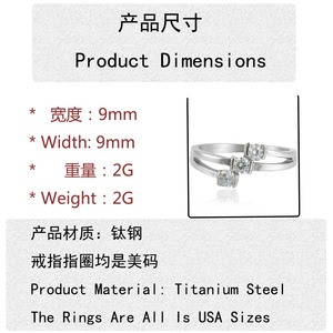 European American Style Titanium Steel <b>Ring</b> Round Brilliant Cut <b>Diamond</b> Women's Everyday Wear Jewelry 210110 - Product Image 2
