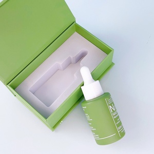 Unique 30 ml 20ml Hair Body Facial Oil Serum <b>Bottle</b> Cylinder Pink Glass Dropper <b>Bottle</b> with <b>Box</b> Flat Shoulder Shaped - Product Image 5