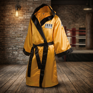 Bata de Boxeo Larga con Capucha, 100% Satén, Costuras Triples para Mayor Seguridad Deportiva, Opción de Logotipo Personalizado - Product Image 3