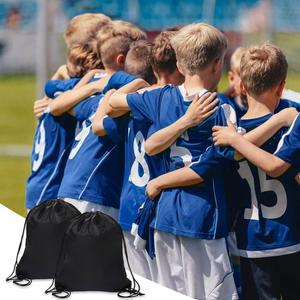 High Quality Swimming Soccer Outdoor Sports Kids Recyclable Nylon Black Frosted <b>Drawstring</b> <b>Backpack</b> - Product Image 6