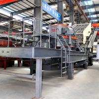 Ligne de production de concasseur de sable mobile Baichy VSI avec moteur de 147-350 kW, taille d'alimentation de 40 mm pour les minerais et les déchets de construction