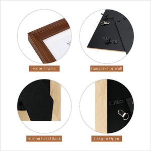 Fabbrica all'ingrosso di Super qualità nordico naturale solido in legno Vintage elegante tavola per la casa decorazione classica antico marrone cornice per foto - Product Image 5