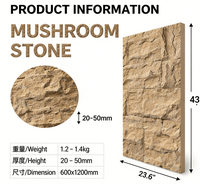 Panneau en pierre translucide rétroéclairé en forme de champignon, imitation roche PU, lumière LED 3D transmissible pour comptoir de bar, mur d'accentuation