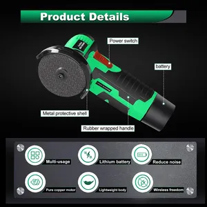 Mini Amoladora Angular Inalámbrica de 12V con Motor con Escobillas, Herramienta Eléctrica para Bricolaje y Uso Doméstico CMG-MINI - Product Image 5