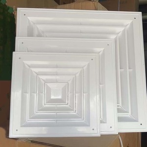 Manufacture Fourniture Directe Système de CVC Noyau Amovible Persiennes En Alliage D'aluminium Plafond En Plastique 4 Voies Carré Diffuseur D'air - Product Image 2