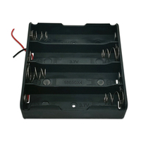 Boîtier de batterie 18650 personnalisé 3,7 V, 4 cellules Li-ion, boîte de rangement noire avec fils pour série de batteries au lithium 18650*4