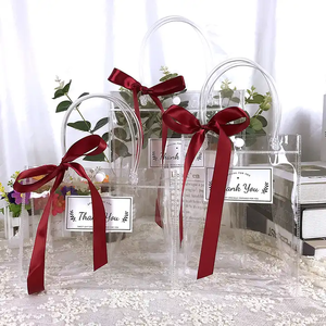 Custom Plastic Transparent Bag Clear Pvc Bag for Gift and Promotional With Handle and Button