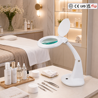 Lampe loupe à cou coulissant flexible avec protection anti-poussière, lentille optique HD intégrée et lumière grossissante pour soins du visage, salon de beauté et nail art