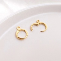 Pendientes de Base con gancho para fabricación de joyas, accesorios de hebilla hechos a mano chapados en oro, Popular, conectores en inglés, venta al por mayor
