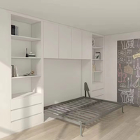 Lit Murphy multifonction en bois massif, prix de gros, taille personnalisée, lit mural avec armoire pour meubles de maison, rangement gain de place