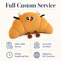 Peluche Croissant Personnalisée OEM ODM Vente en Gros Directe Usine Oreiller en Peluche Nouveauté avec Design Personnalisé Certifié CE CPC