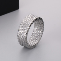 Bague en acier inoxydable en forme de losange simple vintage, vente en gros de grosse bague punk hip hop en plaqué or 18 carats, bagues pour hommes, bijoux