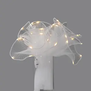 새로운 LED 빛나는 주름진 발렌타인 데이 선물 포장 diy 소재 웨이브 메쉬