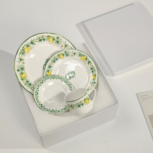 Ventes en gros de services à vaisselle en porcelaine fine européenne de luxe à motifs de citron - Product Image 1