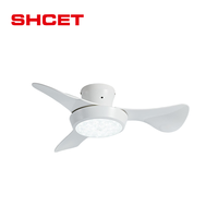 Ventilateur de plafond moderne avec moteur en cuivre ABS, certifié CE, lampe LED, lustre blanc, pales invisibles amovibles, télécommande